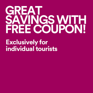 GREAT SAVINGS WITH FREE COUPON! Exclusively for individual tourists